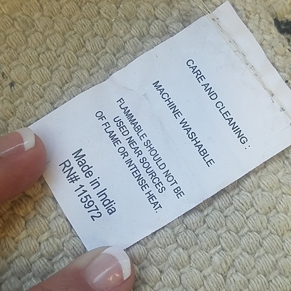 Cotton Block Print Rug - Picture 4 of 4